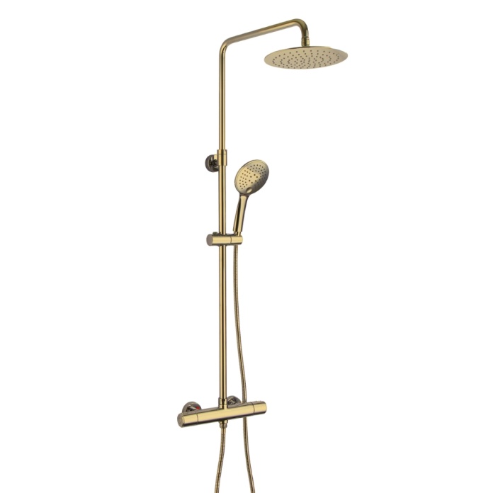 JTP Vos Shower Handle With Exposed Bar Shower Valve In Brushed Bronze main image 1